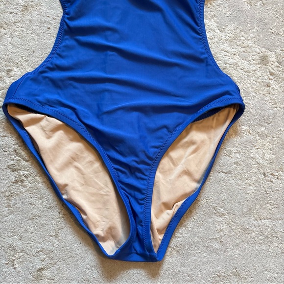 J Crew One Piece Monokini Cut Out Royal Blue Swim Suit Size 8 - Picture 4 of 15
